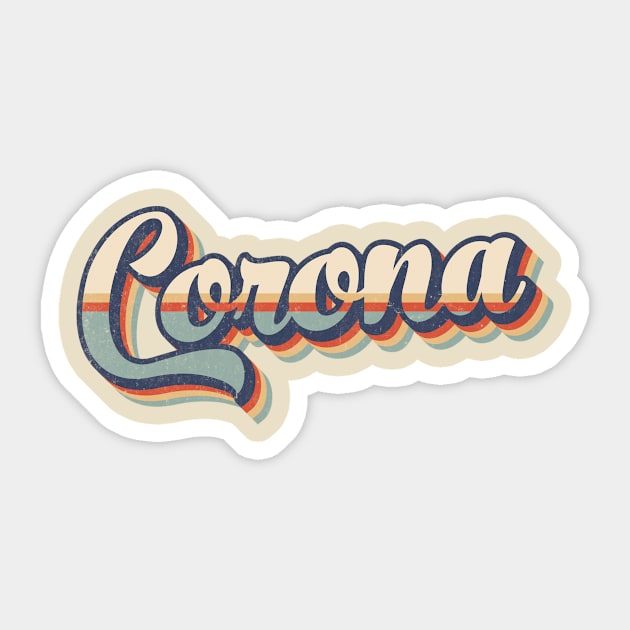 Corona // Retro Vintage Style Sticker by Stacy Peters Art